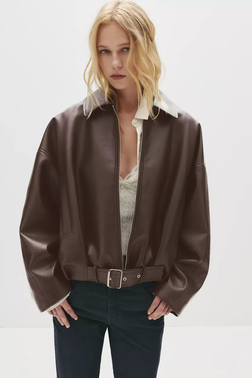 Aisling Leather Bomber
