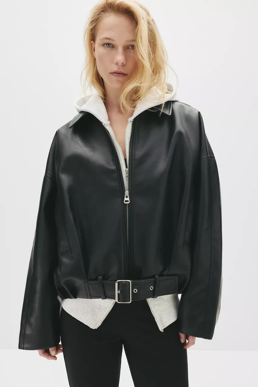 Aisling Leather Bomber
