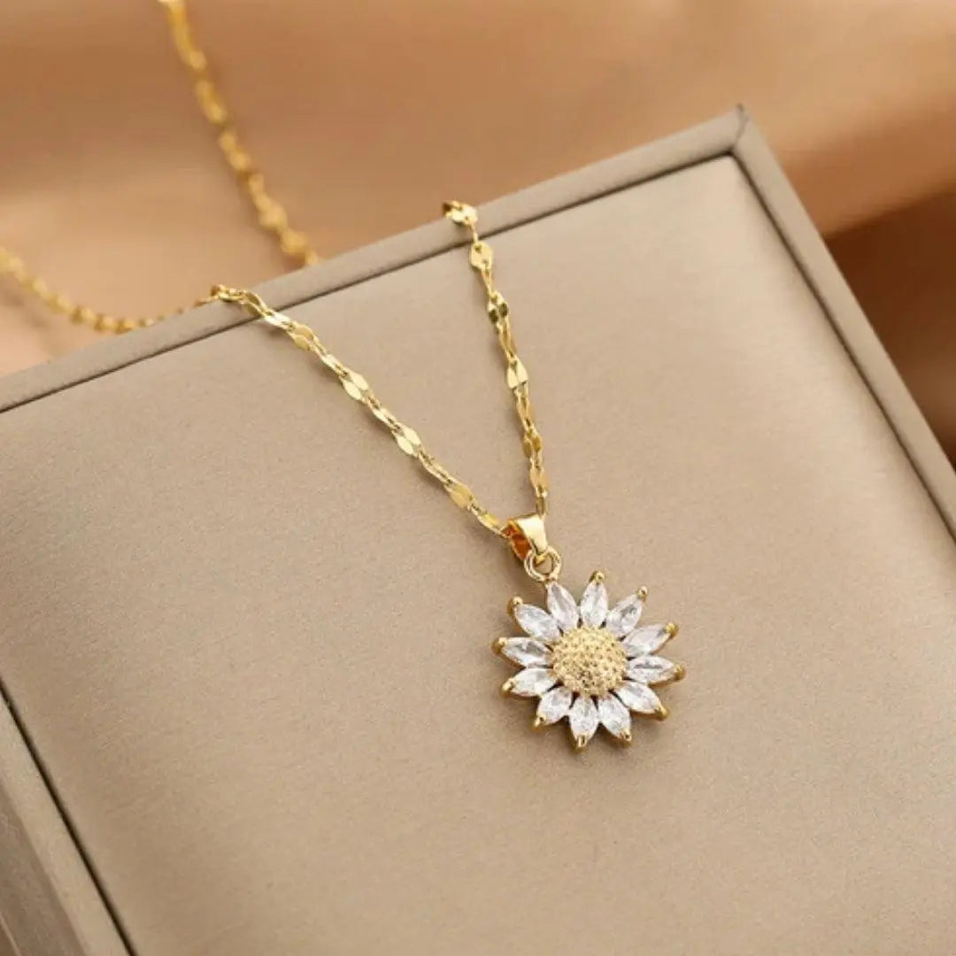 Gold Sunflower Necklace