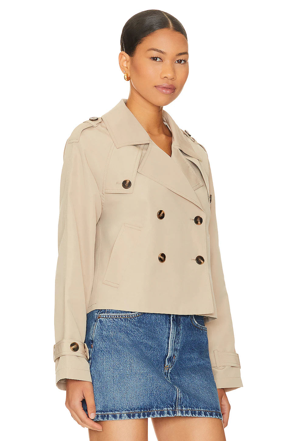 Elise Cropped Trench