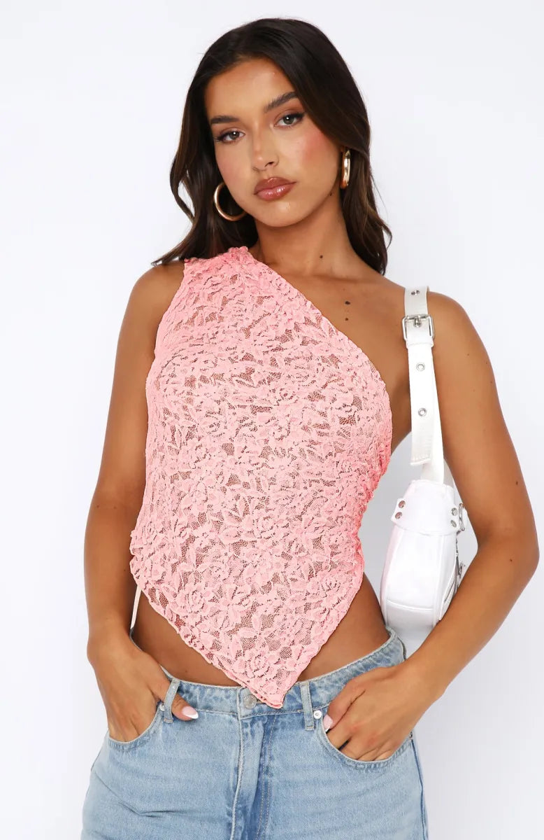 Rhea Asymmetrical Lace Top