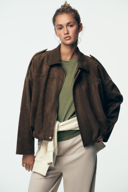 Sienna Suede Bomber