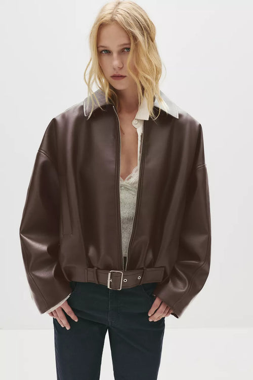 Aisling Leather Bomber