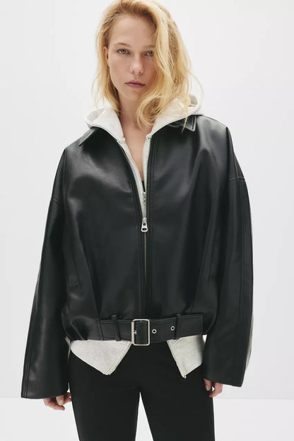 Aisling Leather Bomber