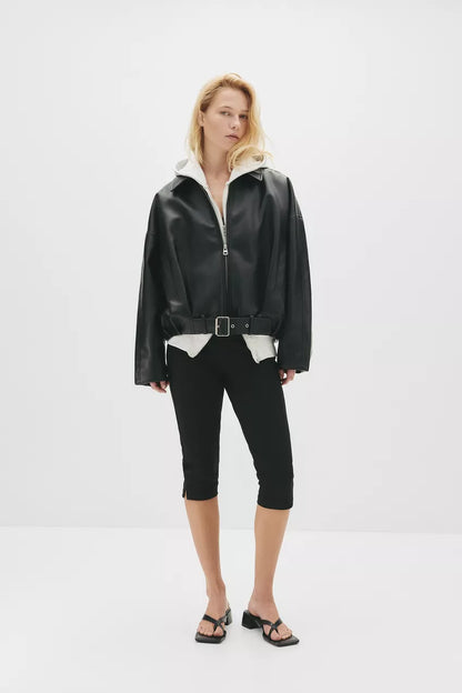 Aisling Leather Bomber