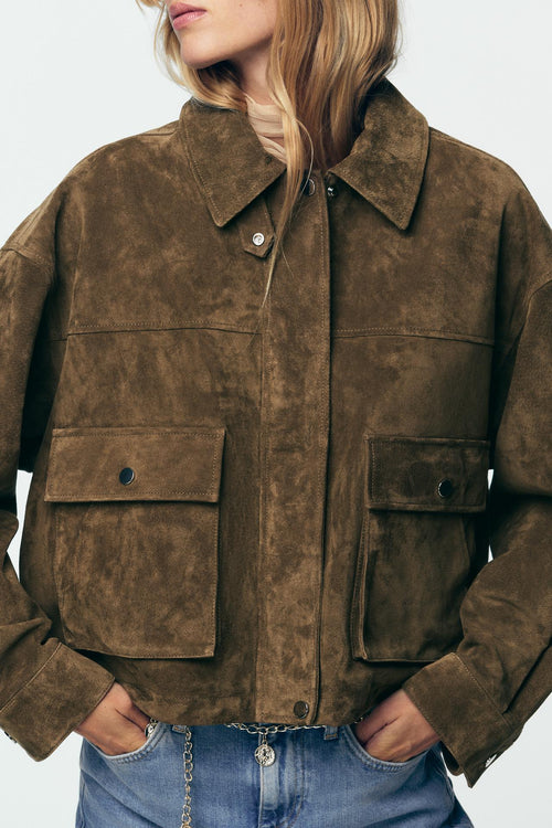 Nora Leather Bomber
