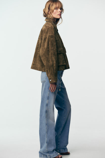 Nora Leather Bomber