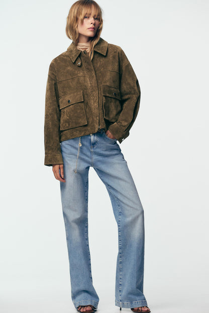 Nora Leather Bomber
