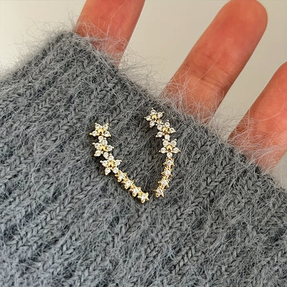 Floral Rhinestone Earrings