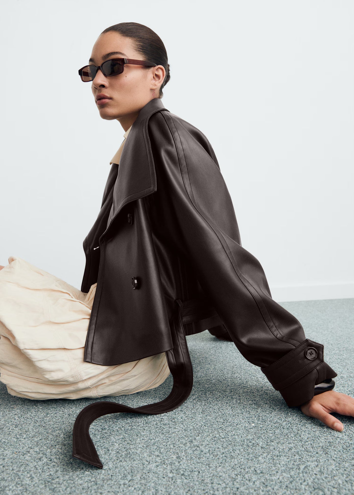 Zinnia Leather Trench