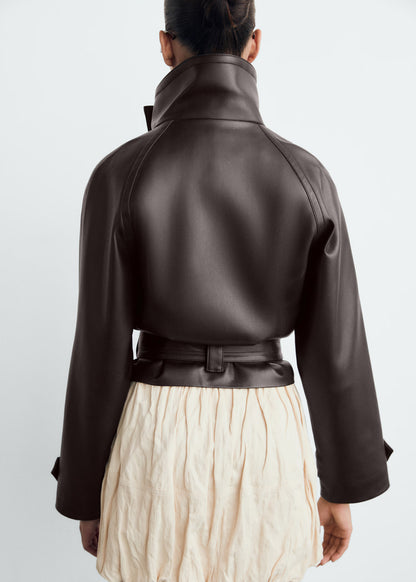 Zinnia Leather Trench