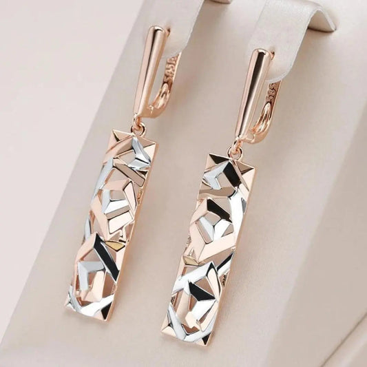 Gold Silver Rectangular Earrings