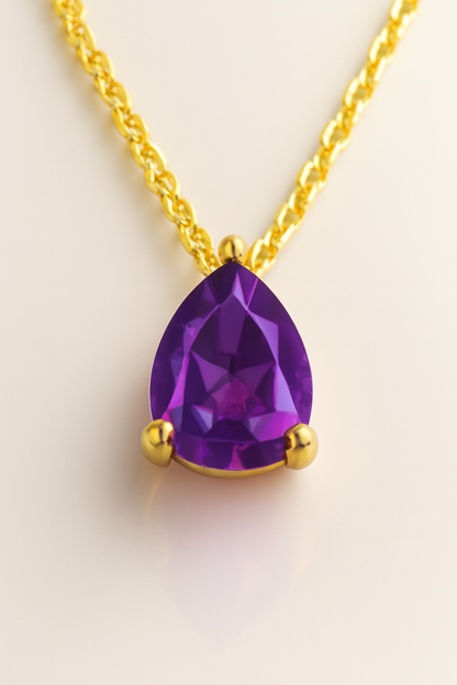 Teardrop Birthstone Necklace