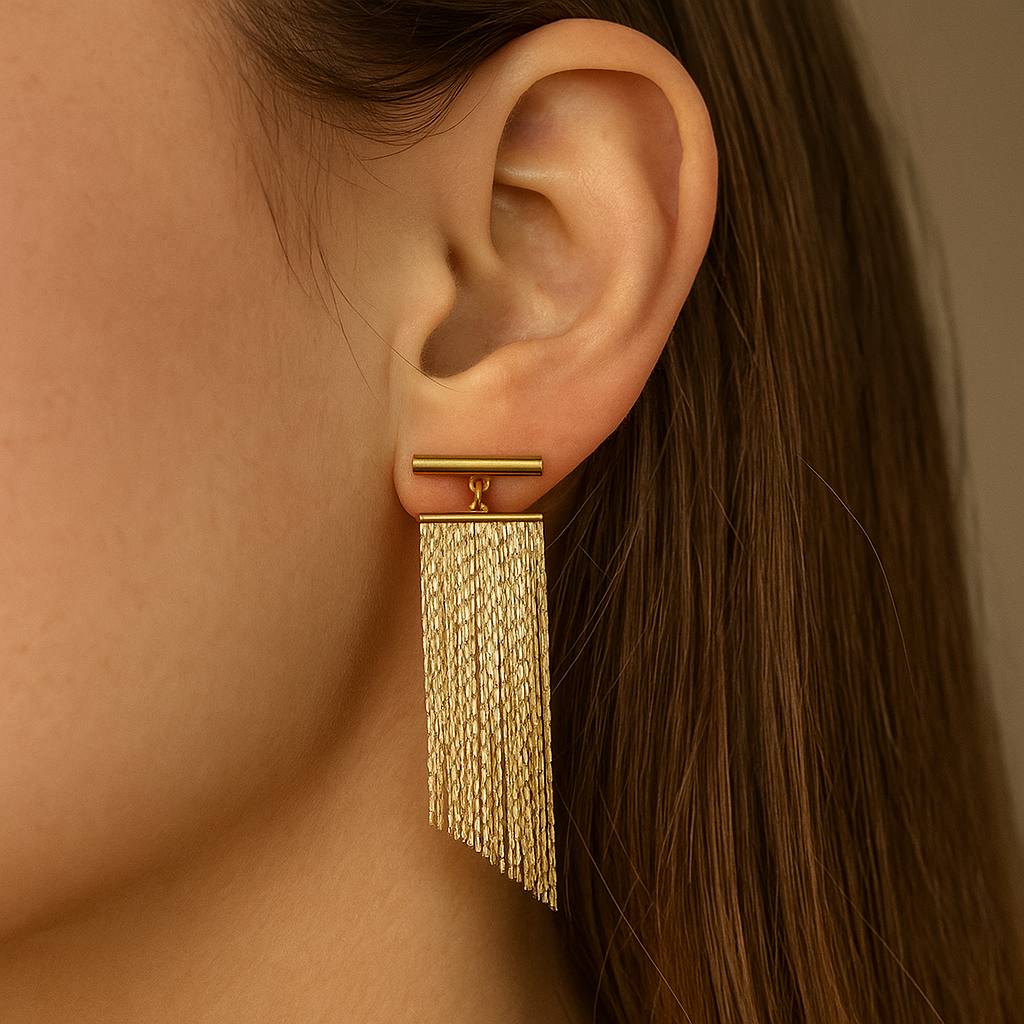 Gold Draped Earrings