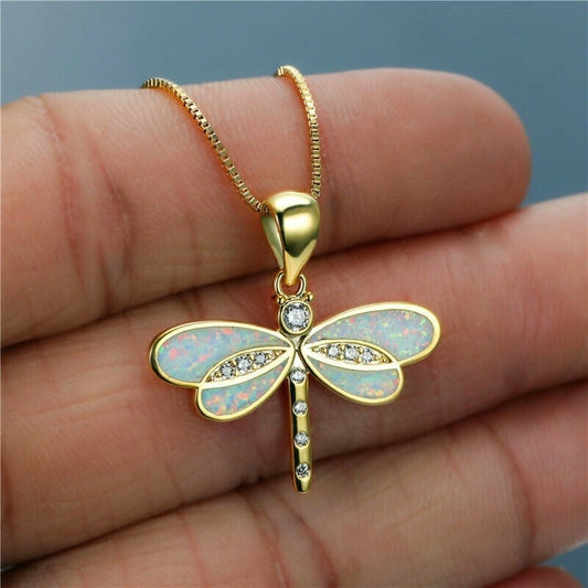 Gold Dragonfly Necklace