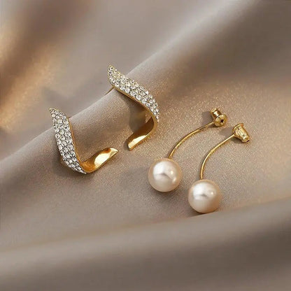 Gold Pearl Drop Earrings