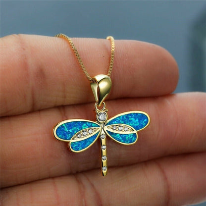Gold Dragonfly Necklace