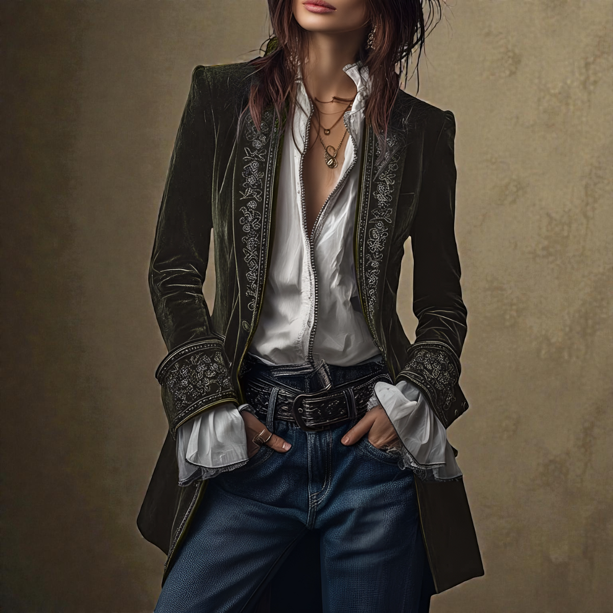 Nuria Elegant Velvet Jacket