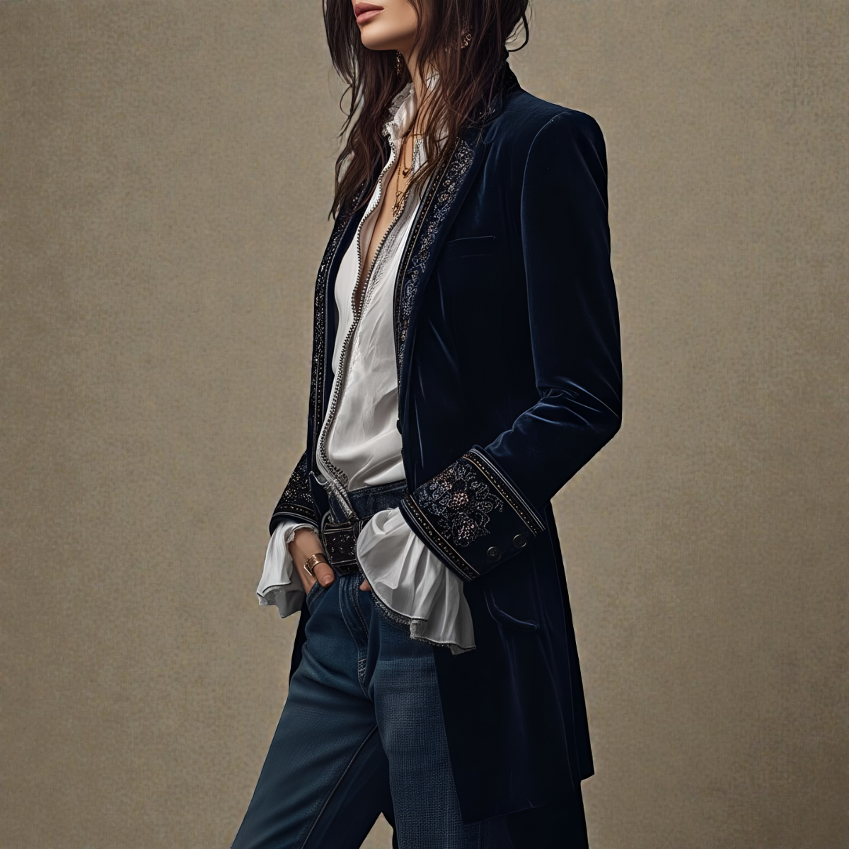 Nuria Elegant Velvet Jacket