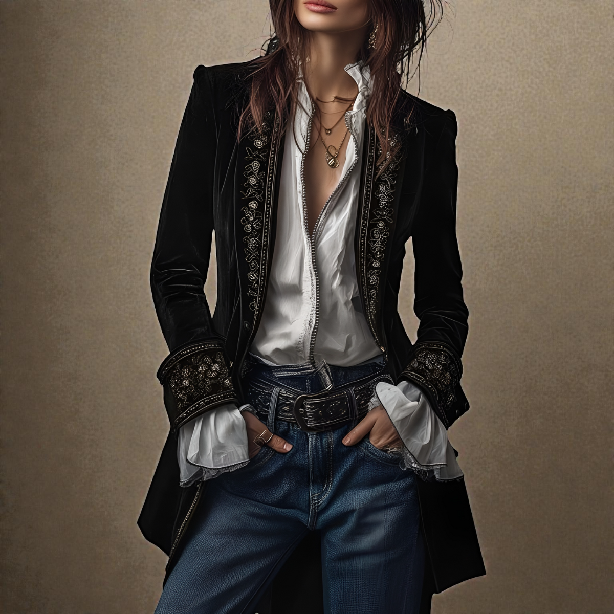 Nuria Elegant Velvet Jacket