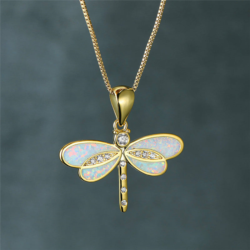 Gold Dragonfly Necklace
