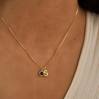 Initial Birthstone Necklace