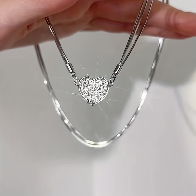 Heart Sparkle Chain Necklace