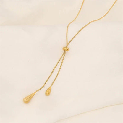 Adjustable Lariat Droplet Necklace