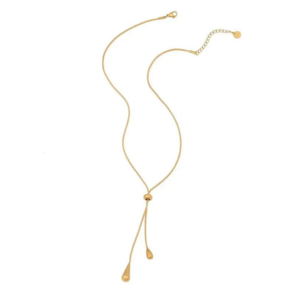 Adjustable Lariat Droplet Necklace