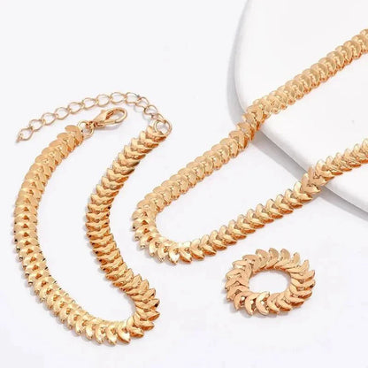 Classy Fishbone Jewellery Set