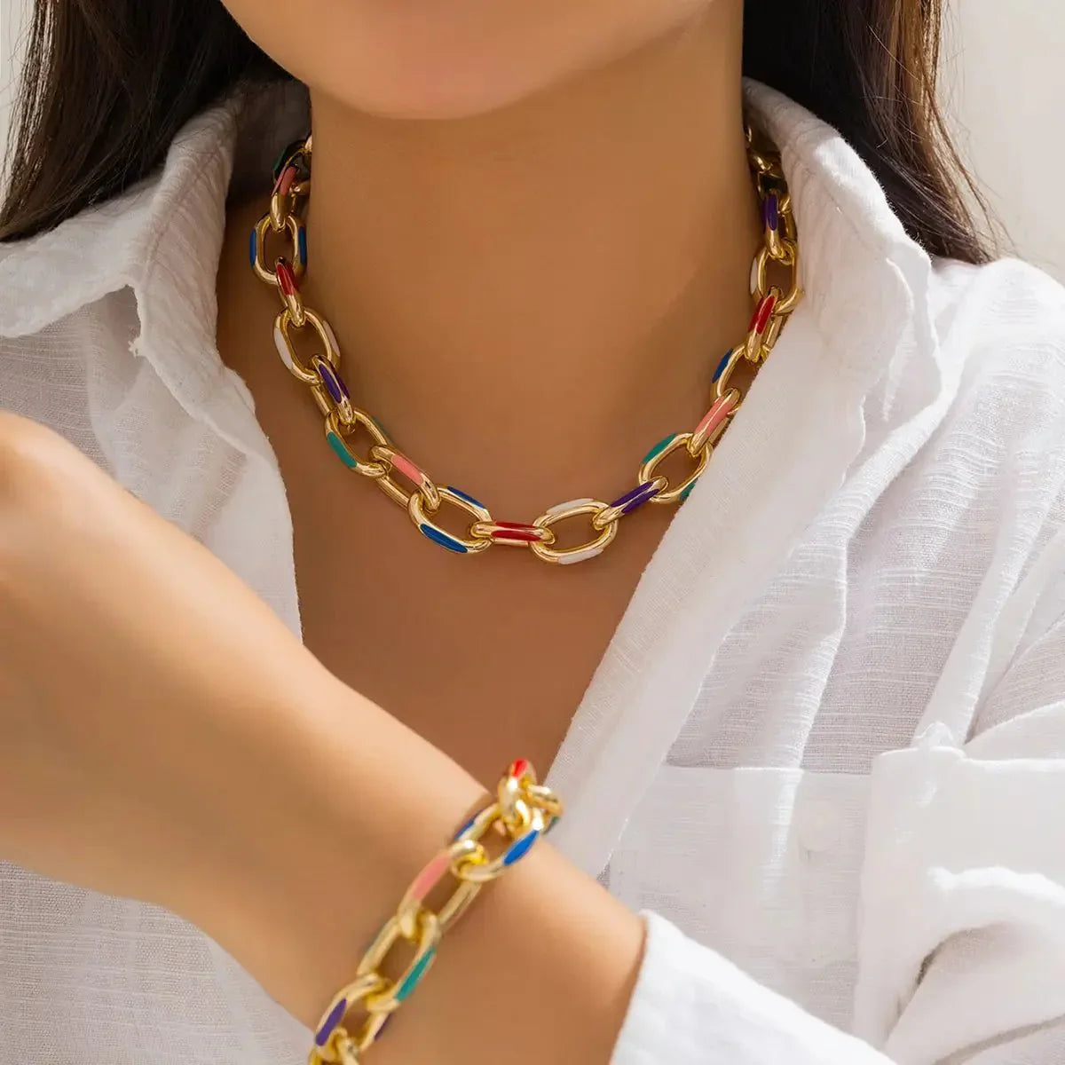 Colorful Chain Jewellery Set