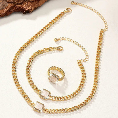 Cuban Square Diamond Jewellery Set