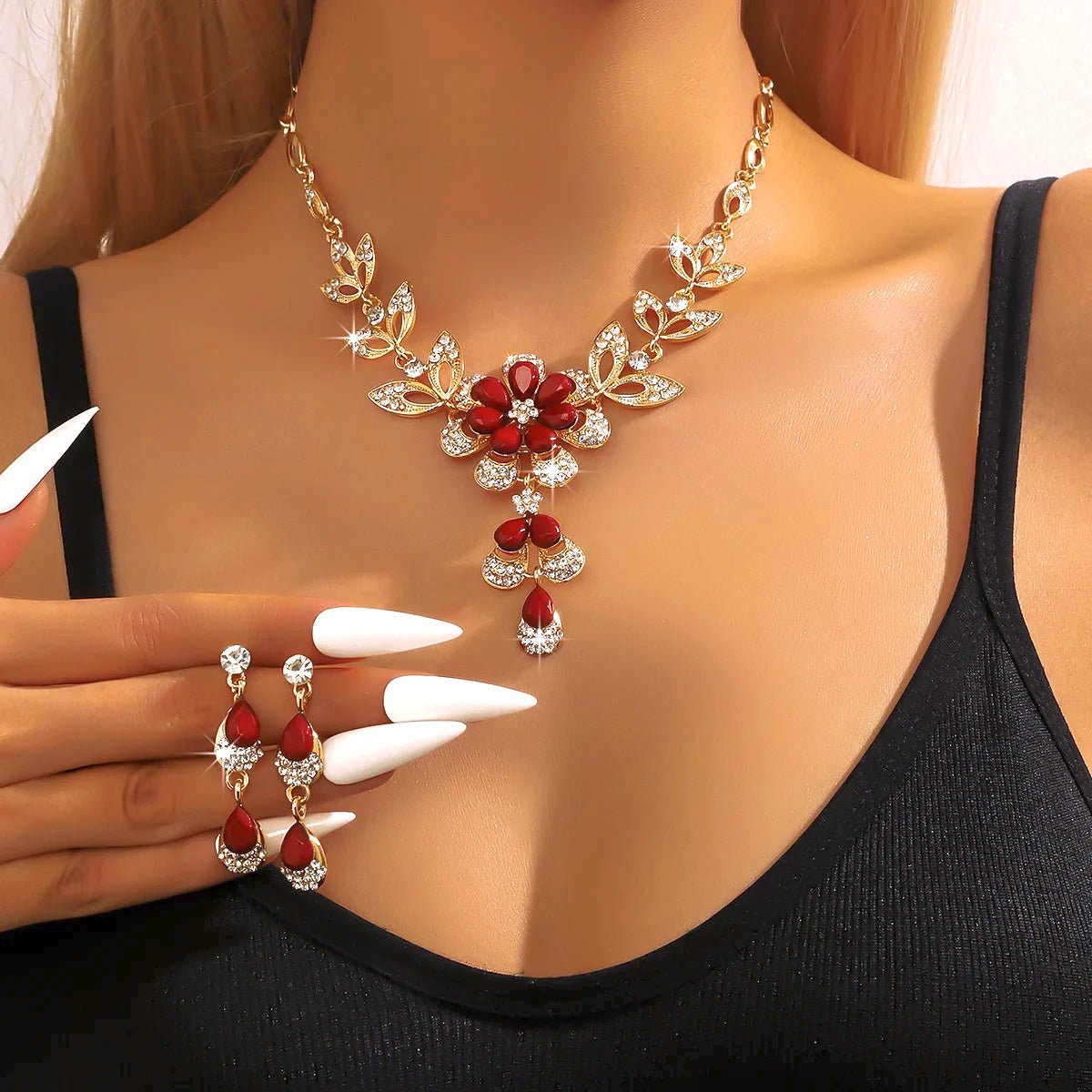 Floral Diamond Jewellery Set