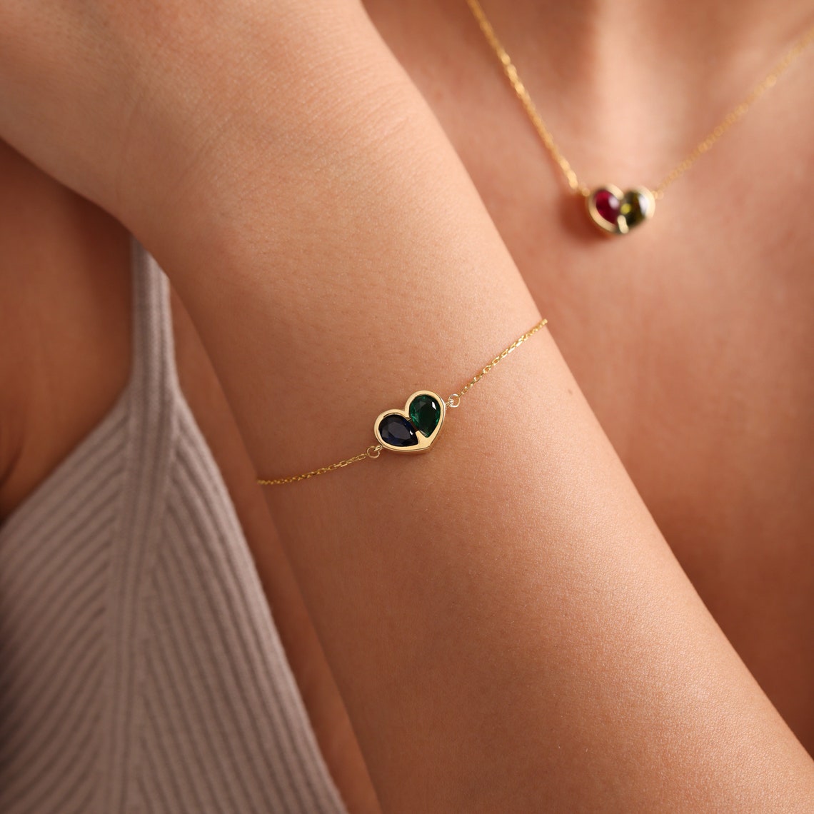 Eternal Birthstone Heart Jewellery Set