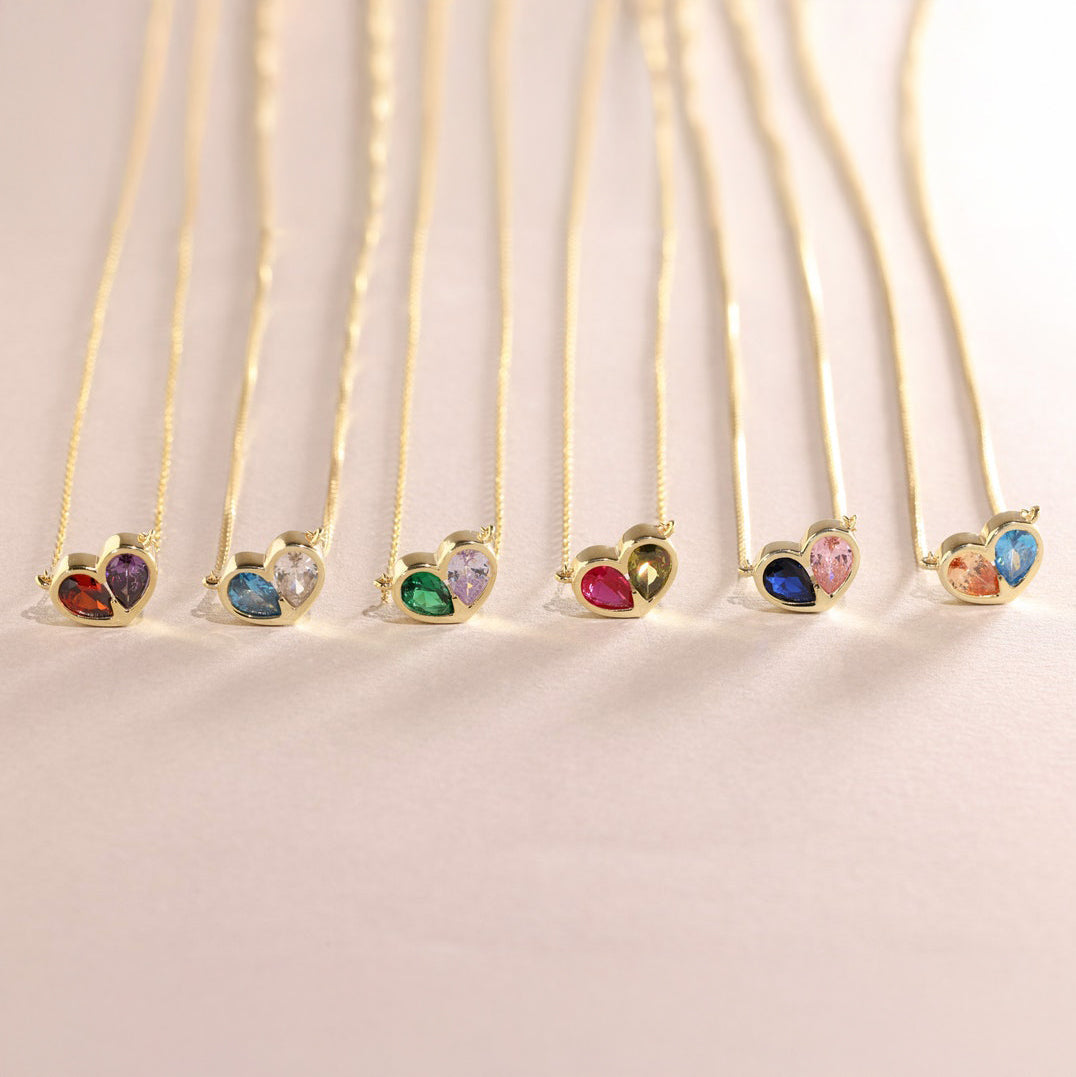 Eternal Birthstone Heart Jewellery Set