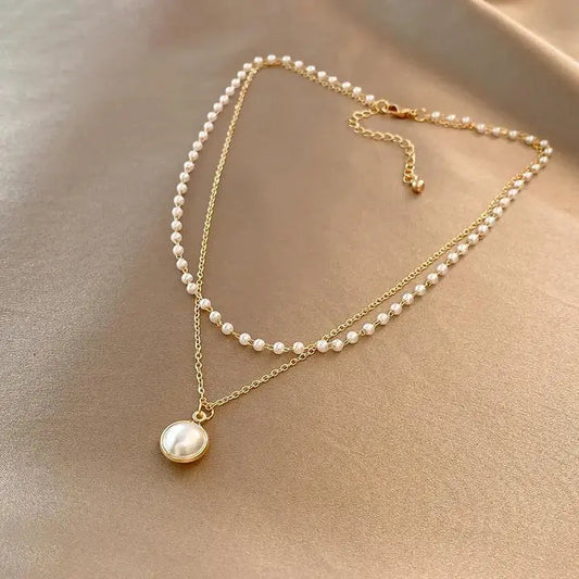 Gold Pearl Necklace
