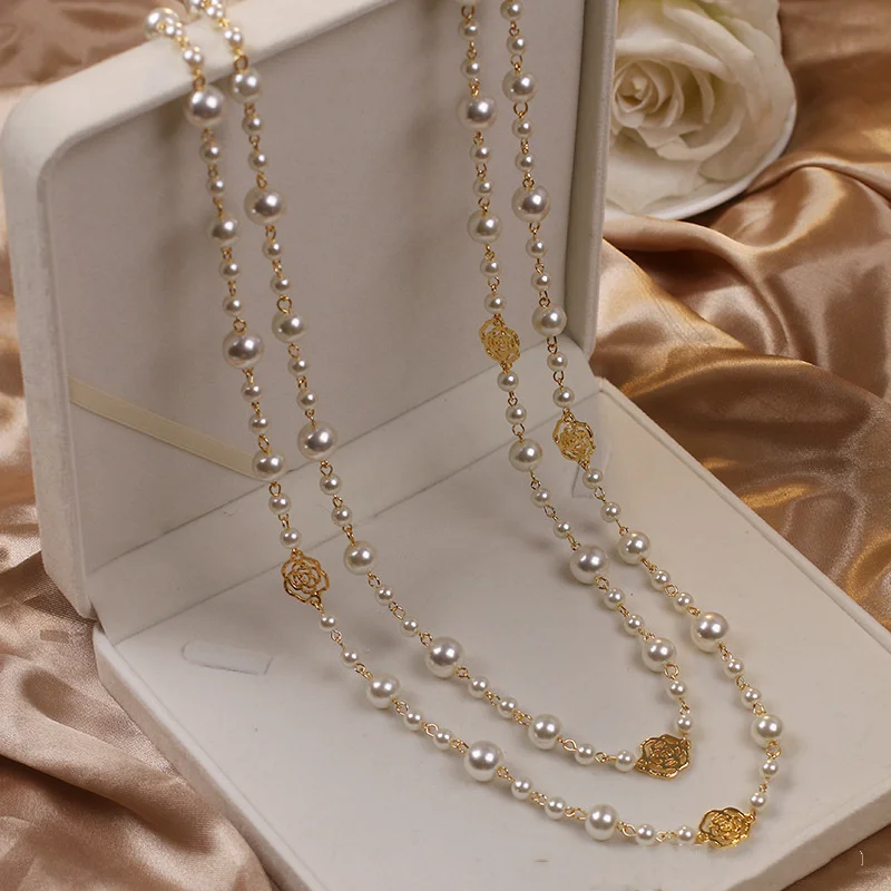 Gold Pearl Necklace