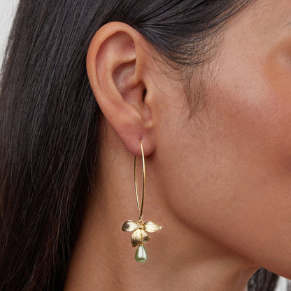 Jade Pearl Petal Earrings
