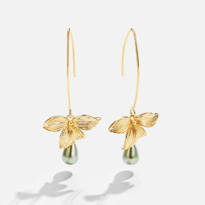Jade Pearl Petal Earrings