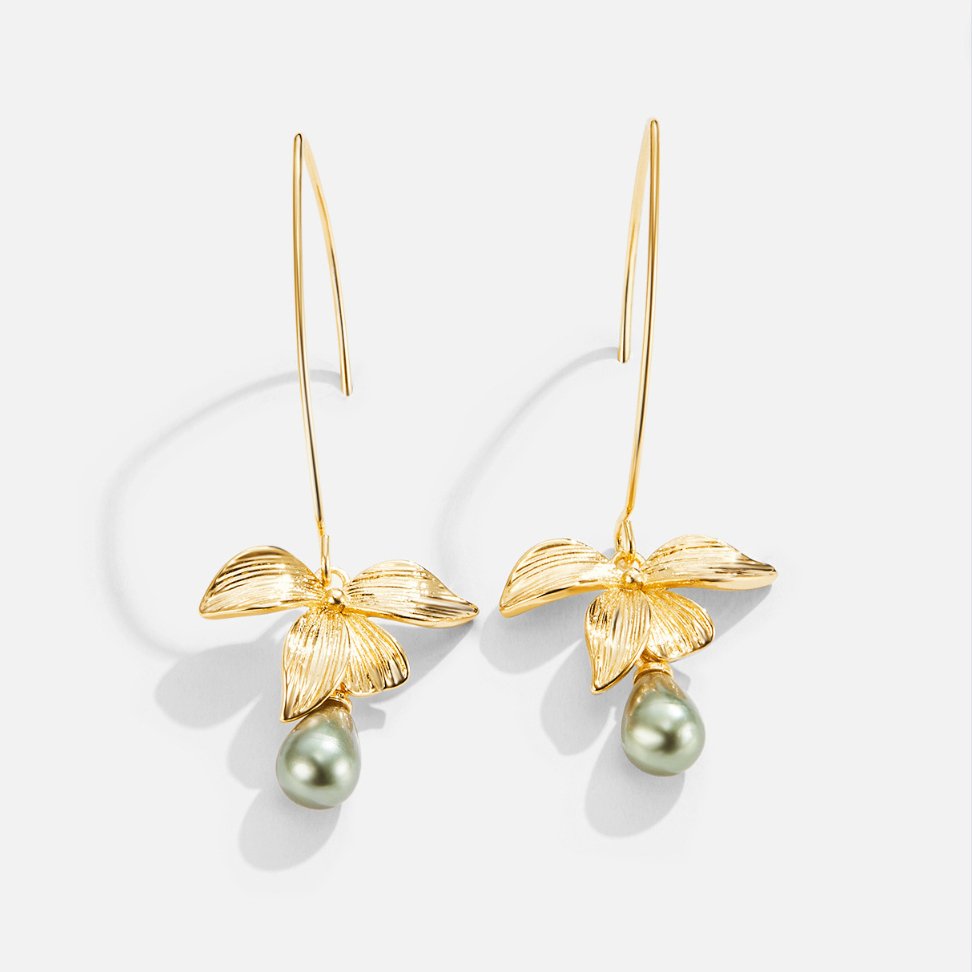Jade Pearl Petal Earrings