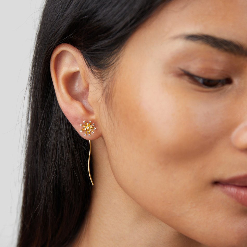 Wish Dandelion 18K Earrings
