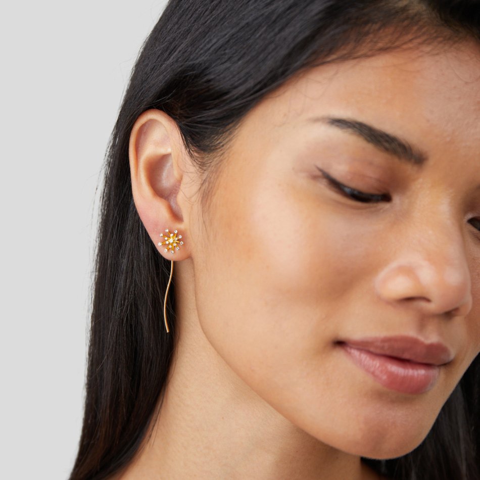 Wish Dandelion 18K Earrings
