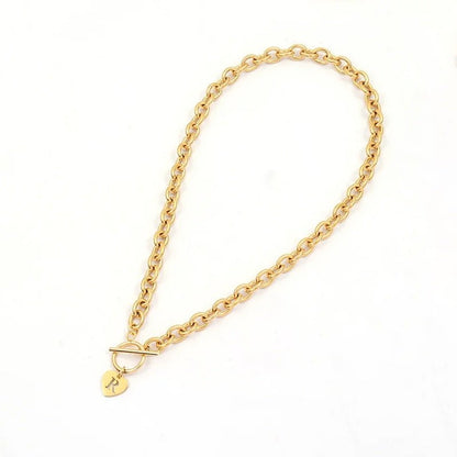 Initial Paperclip Heart Choker Necklace