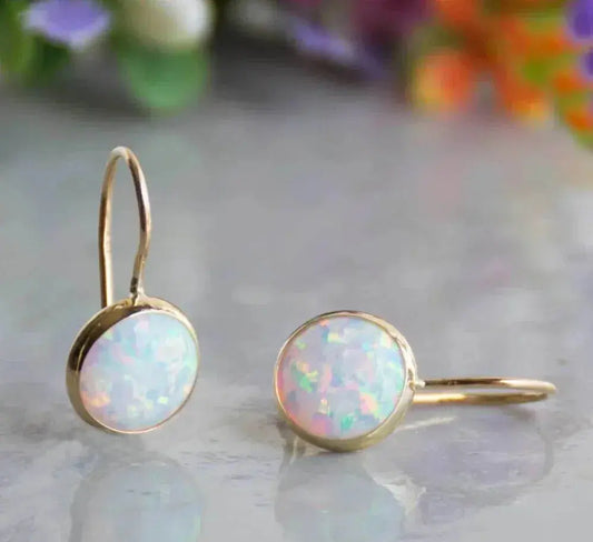 Gold Opal Stone Earrings