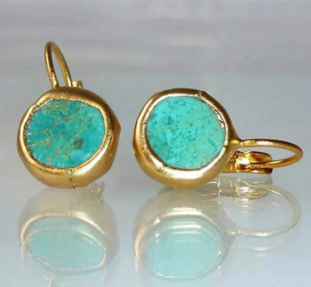 Gold Turquoise Earrings