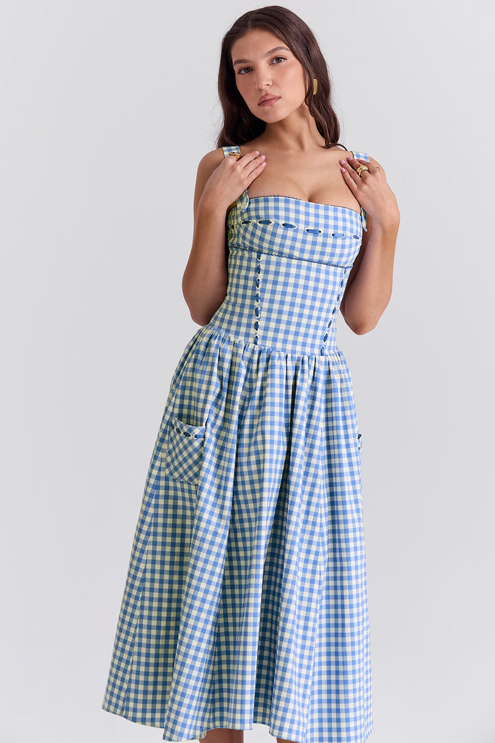 Elsie Gingham Midi Dress